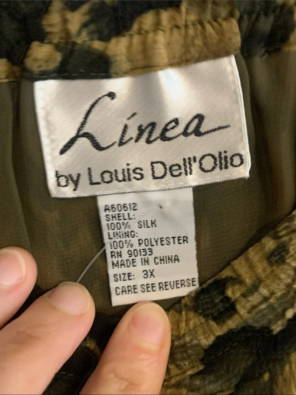 LINEA by Louis Dell’Olio Leopard Print Maxi Skirt 100% Silk Shell